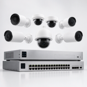 UniFi Protect beveiligingscamera bij bedrijfspand