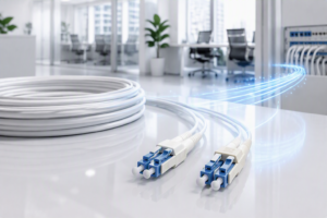 Glasvezelkabel en connector voor netwerkinstallatie