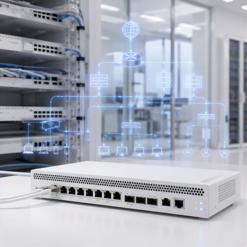 MikroTik RouterOS apparaat voor geavanceerde routing en firewall