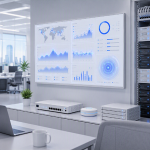 Dashboard met netwerkbeveiligingsmonitoring