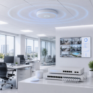 UniFi access point gemonteerd aan plafond