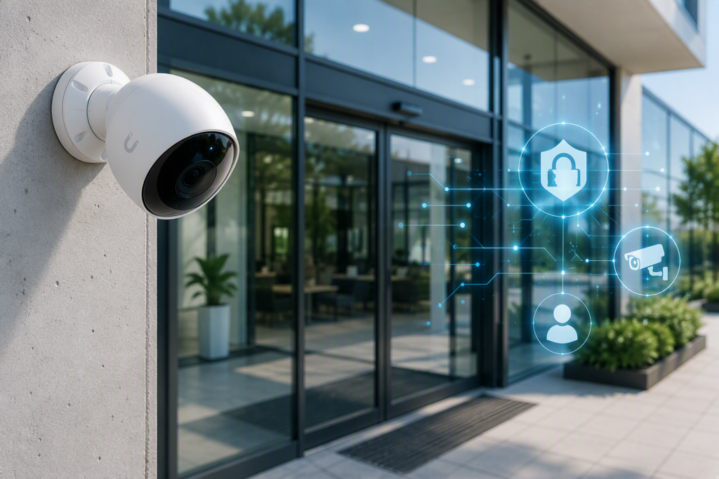 UniFi Protect camera bij bedrijfsingang