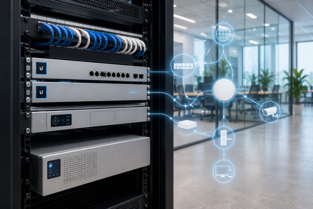 UniFi-apparatuur geïnstalleerd in zakelijk netwerk