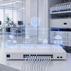 VLAN-segmentatiediagram van bedrijfsnetwerk