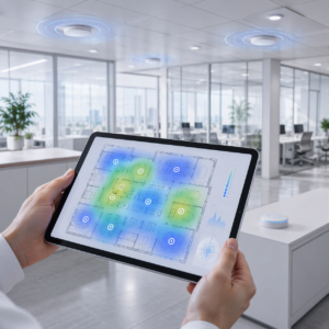 Heatmap van WiFi-dekking in een kantoorpand